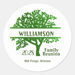 Sticker Rond Grand arbre généalogique de réunion de famille per