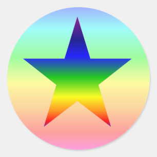 Sticker Rond Grand bâton d'étoile arc-en-ciel