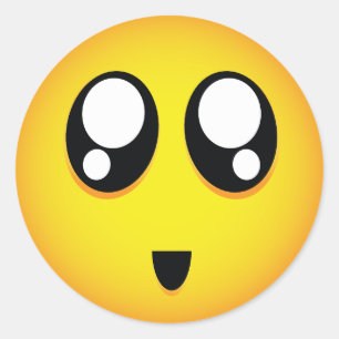 Sticker Rond Grand bel emoji de yeux