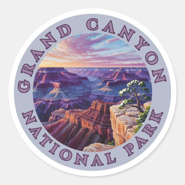 Sticker Rond Grand Canyon Lover National Park Love The Outdoors (Devant)