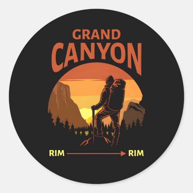 Sticker Rond Grand Canyon National Park Rim Rim Randonnée (Devant)