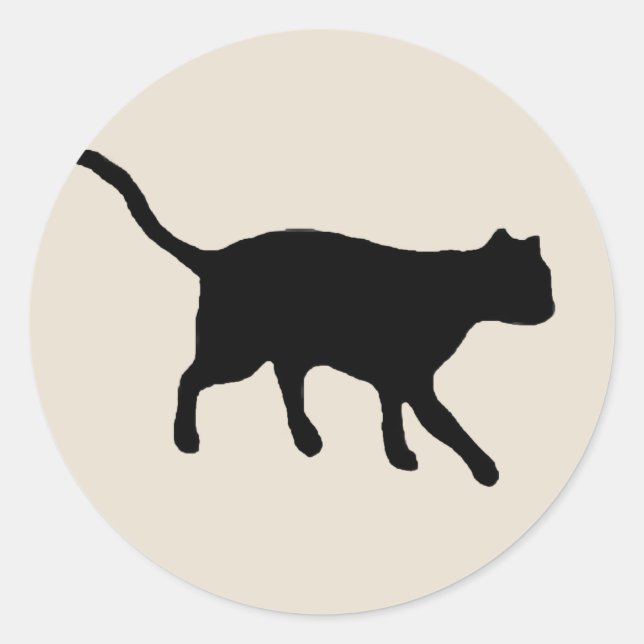 Sticker Rond grand chat noir (Devant)