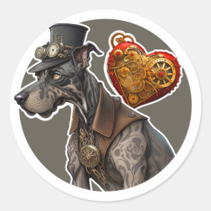 Sticker Rond Grand Chien Danois