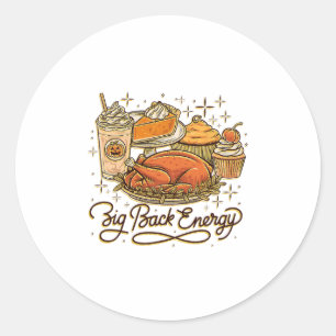 Sticker Rond Grand Ck Energy Jour De Jambe Dinde Patchwork Drôl