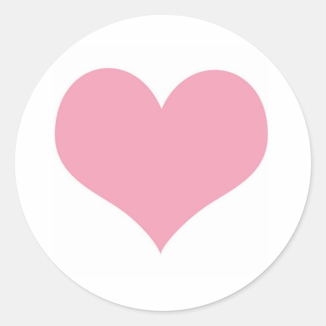 Sticker Rond Grand Coeur d'amour rose (Devant)