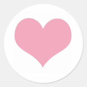Sticker Rond Grand Coeur d'amour rose