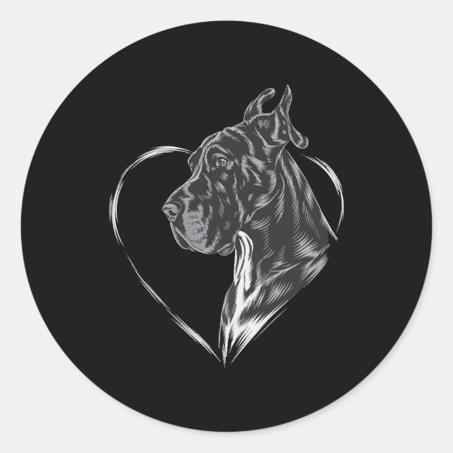 Sticker Rond Grand Danois  (Devant)