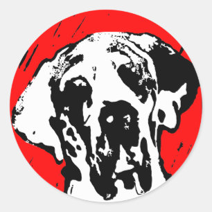 Sticker Rond Grand Danois Esra Harlekin
