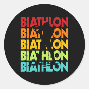 Sticker Rond Grand Design Biathlon Biathlète Ski de fond