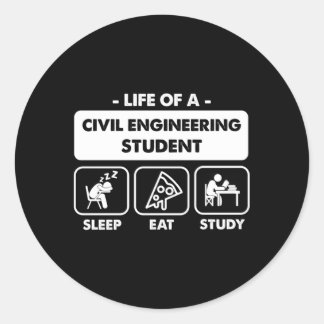 Sticker Rond Grand étudiant en génie civil