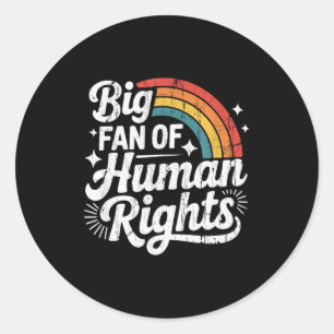 Sticker Rond Grand fan des droits de l'homme, de la justice soc