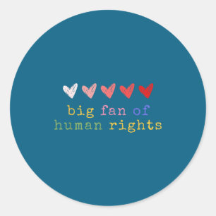 Sticker Rond Grand fan des droits de l'homme drôle protestation