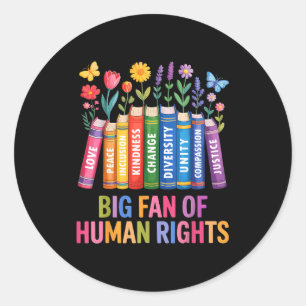 Sticker Rond Grand fan des droits de l'homme floral vintage arc