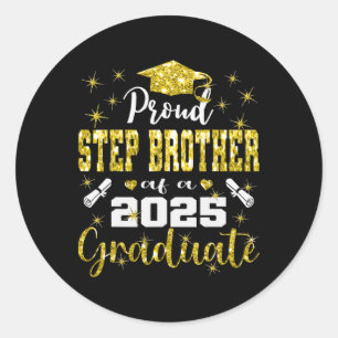 Sticker Rond Grand Fier Étape Frère De 2025 Graduate Graduati