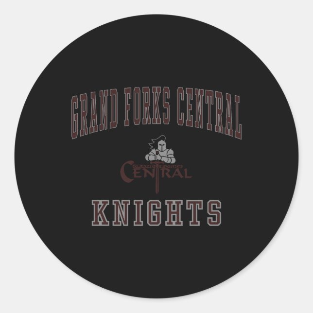 Sticker Rond Grand Forks Central High School Knights (Devant)