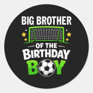 Sticker Rond Grand Frère Du Garçon D'anniversaire Football Ll F