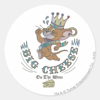 Sticker Rond Grand Fromage Jerry Sur La Lune 2
