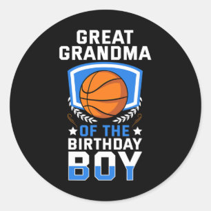 Sticker Rond Grand Grand-Mère De Famille De Basket-Ball Anniver