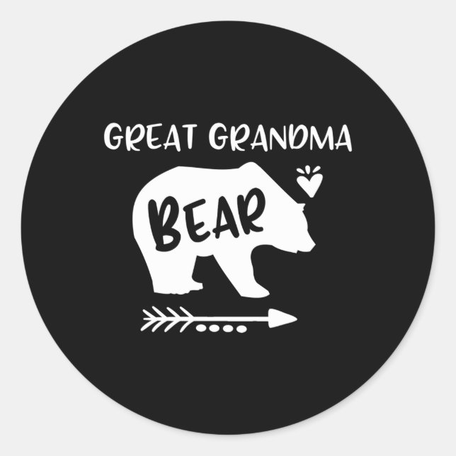 Sticker Rond Grand grand-mère Ours Il Arrive grand grand grand- (Devant)