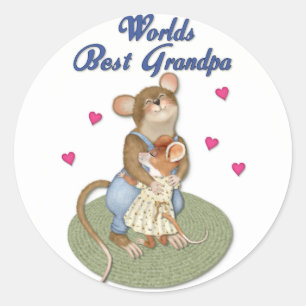 Sticker Rond Grand grand-papa d'étreintes