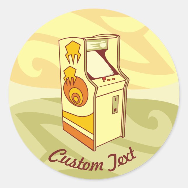 Sticker Rond Grand jeu d'arcade console classique rond autocoll (Devant)
