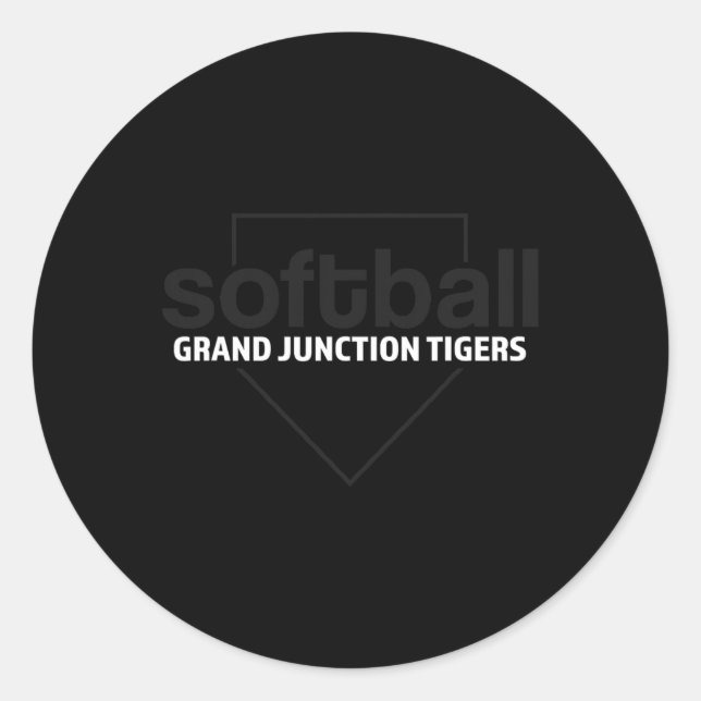 Sticker Rond Grand Junction Tigers Softll Plaque de Base  (Devant)