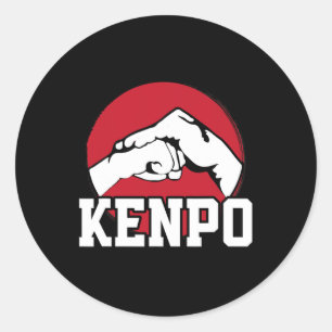 Sticker Rond Grand Kénpo Karaté Poing Design Japonais Martial A