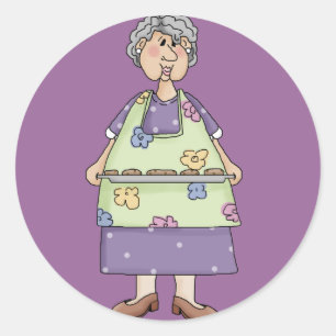 Sticker Rond Grand-maman avec la conception de biscuits