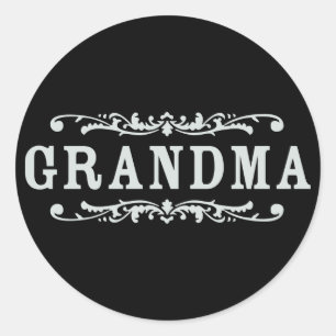 Sticker Rond Grand-maman décorative