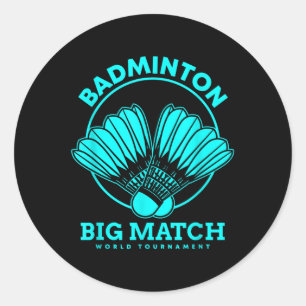 Sticker Rond Grand match de badminton 