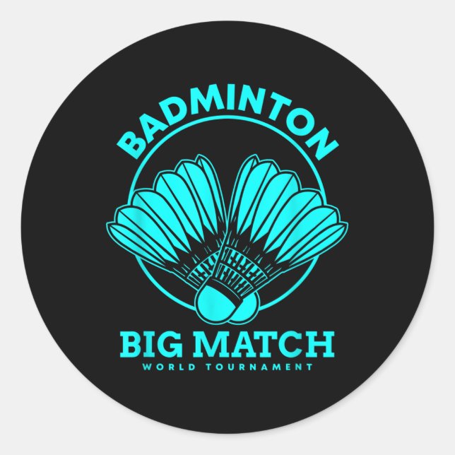 Sticker Rond Grand match de badminton  (Devant)