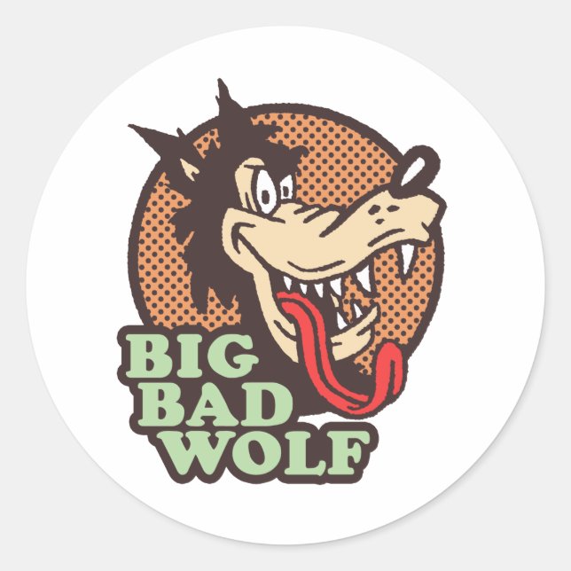 Sticker Rond Grand Mauvais Loup (Devant)