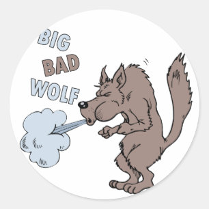 Sticker Rond Grand Mauvais Loup