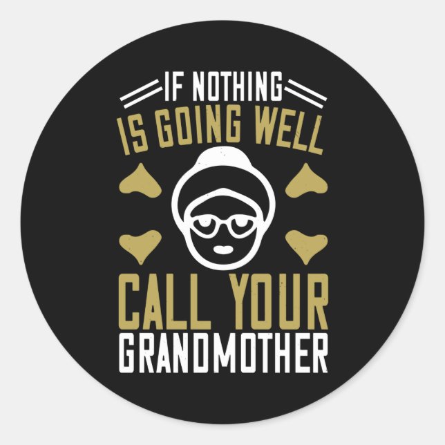 Sticker Rond Grand-mère - Appelle ta grand-mère (Devant)