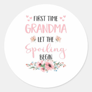 Sticker Rond Grand-mère attenante Omi Grand-parents Fleurs de 