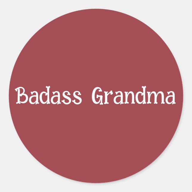 Sticker Rond Grand-mère Badass (Devant)