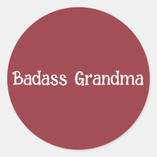 Sticker Rond Grand-mère Badass