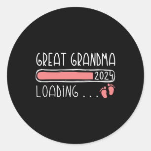 Sticker Rond Grand-mère Chargement 2024 Grossesse familiale