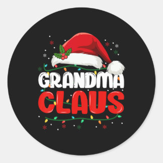 Sticker Rond Grand-mère Claus Noël Noël Noël Noël Père Noël Fem