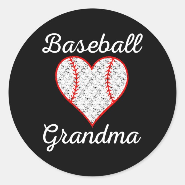 Sticker Rond Grand-mère de baseball He (Devant)