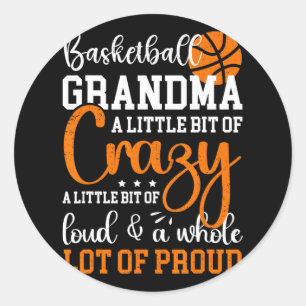 Sticker Rond Grand-Mère De Basketball Fier Grand-Mère D'Un Bask