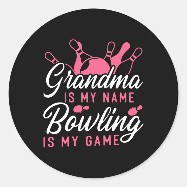 Sticker Rond Grand-mère de Bowling est mon nom Bowling I (Devant)