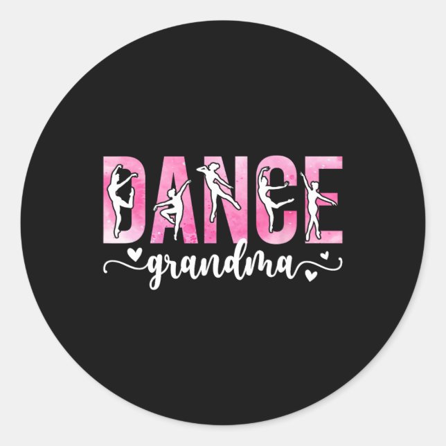 Sticker Rond Grand-Mère De Danse D'Une Danse Grand-Mère Gran De (Devant)
