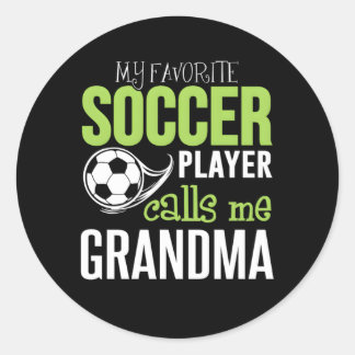 Sticker Rond Grand-mère de football Mon joueur favori m'appelle