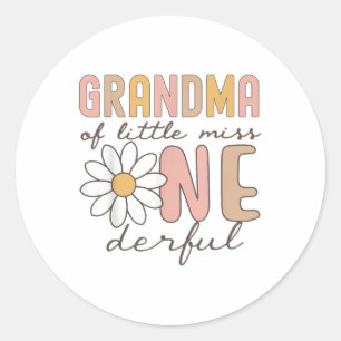 Sticker Rond Grand-Mère De La Petite Mlle Onederday Premier Ann