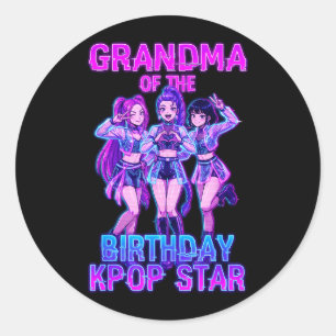 Sticker Rond Grand-mère de la star K-pop de la filleuse d'anniv