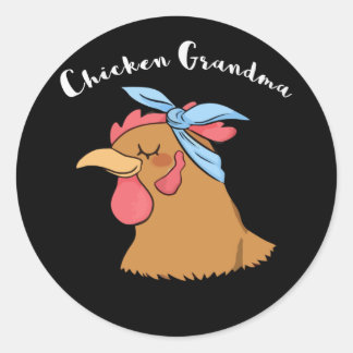 Sticker Rond Grand-mère de poulet