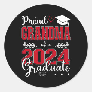 Sticker Rond Grand-Mère D'Un Cl De 2024 Diplômé Pour Diplôme