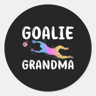Sticker Rond Grand-mère gardienne de but de football d'une gran