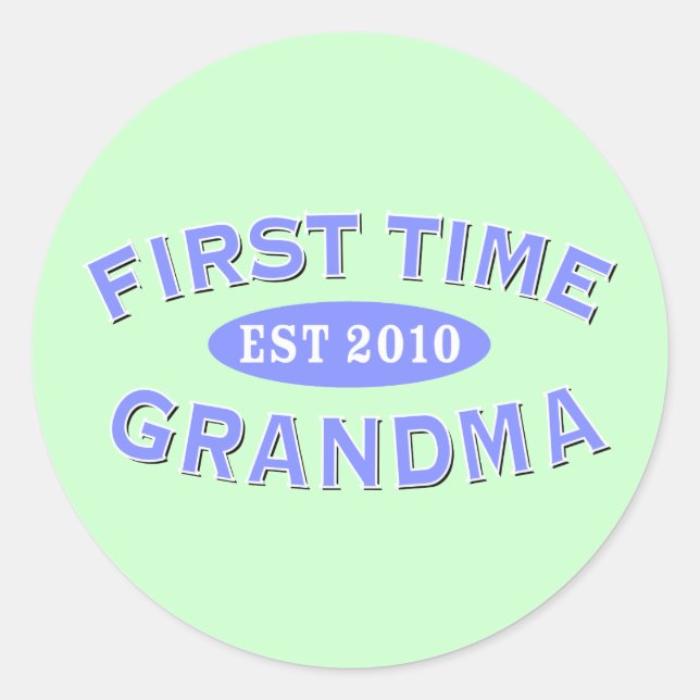 Sticker Rond Grand-mère pour la première fois 2010 (Devant)